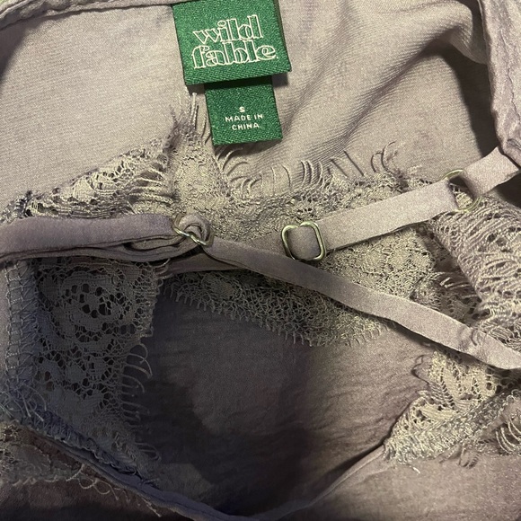 Wild Fable Purple Lace Trim Silk Camisole - Picture 4 of 4